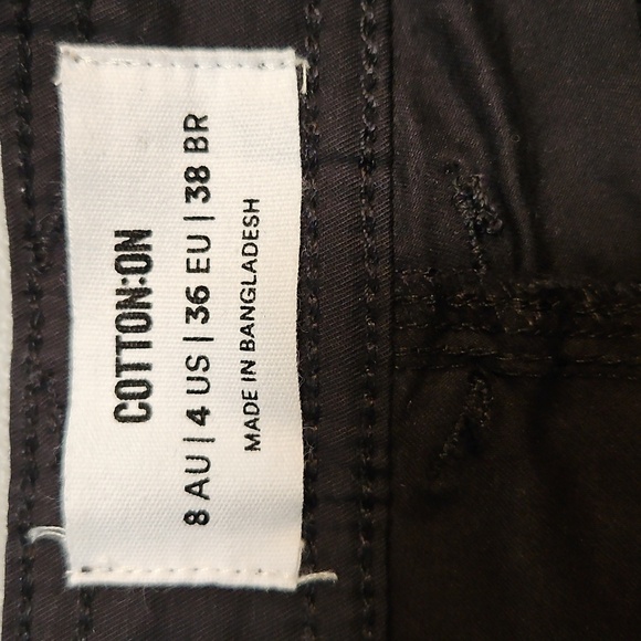 Cotton On Bootleg Cargo Pant - Black- Size 4 - Picture 7 of 9